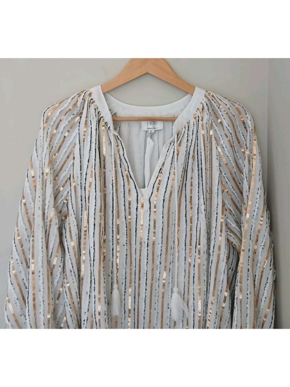 New Johnny Was Jade Eden Sequin Embellished Blouse - Picture 3 of 11